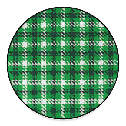 Irish Check Saint Patrick's Day Print Round Floor Mat