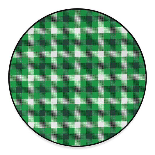 Irish Check Saint Patrick's Day Print Round Floor Mat