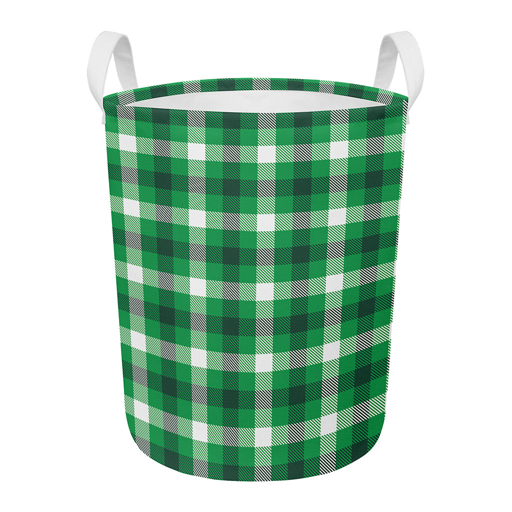 Irish Check Saint Patrick's Day Print Round Laundry Basket