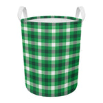Irish Check Saint Patrick's Day Print Round Laundry Basket