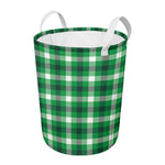 Irish Check Saint Patrick's Day Print Round Laundry Basket