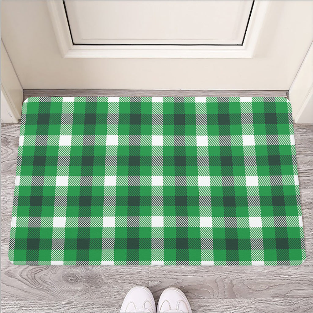 Irish Check Saint Patrick's Day Print Rubber Doormat