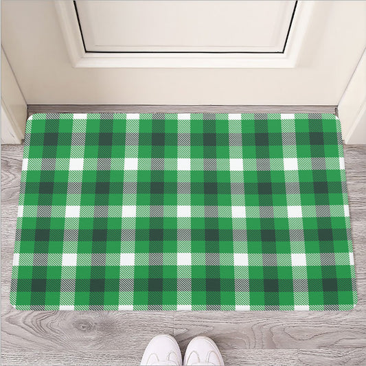 Irish Check Saint Patrick's Day Print Rubber Doormat