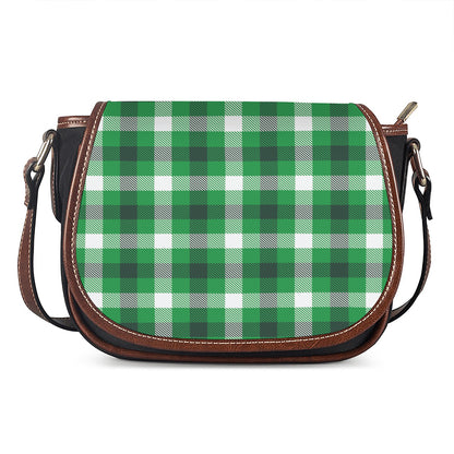 Irish Check Saint Patrick's Day Print Saddle Bag