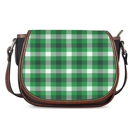 Irish Check Saint Patrick's Day Print Saddle Bag