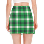 Irish Check Saint Patrick's Day Print Side Slit Mini Skirt