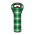 Irish Check Saint Patrick's Day Print Single Neoprene Wine Tote