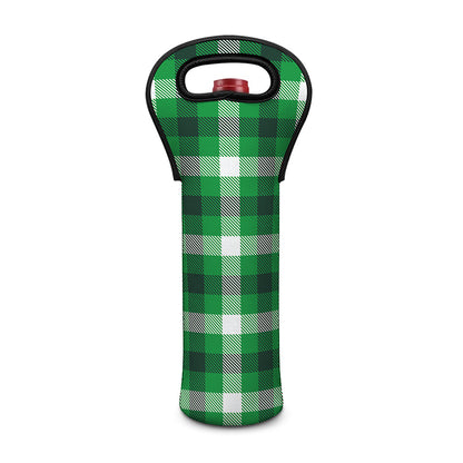 Irish Check Saint Patrick's Day Print Single Neoprene Wine Tote