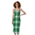 Irish Check Saint Patrick's Day Print Slim Fit Midi Cami Dress