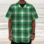Irish Check Saint Patrick's Day Print Textured Short Sleeve Shirt