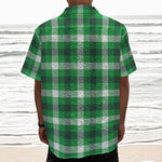 Irish Check Saint Patrick's Day Print Textured Short Sleeve Shirt