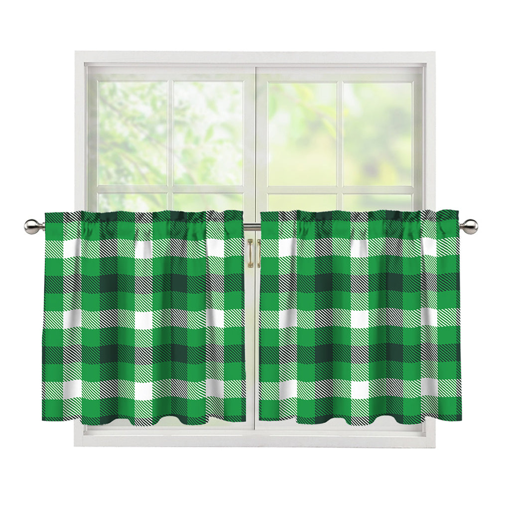 Irish Check Saint Patrick's Day Print Tier Curtains