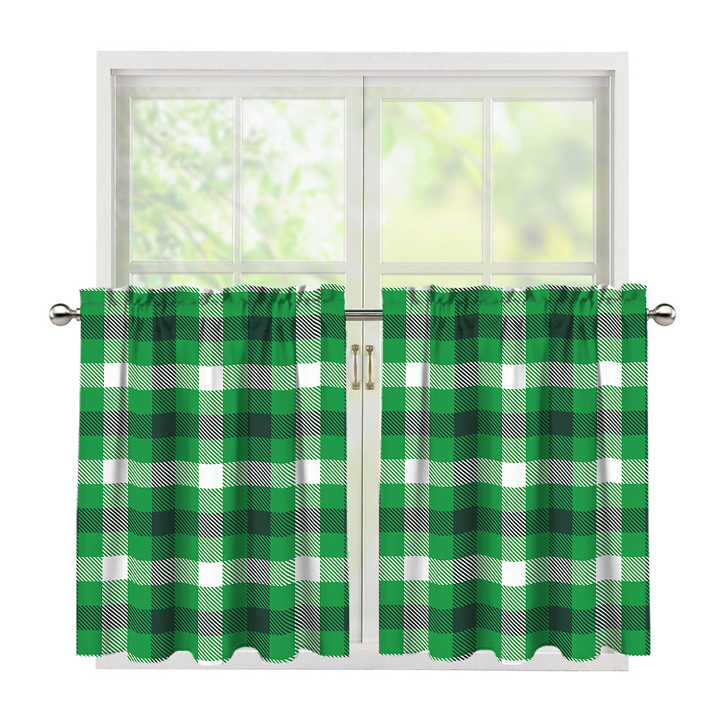 Irish Check Saint Patrick's Day Print Tier Curtains