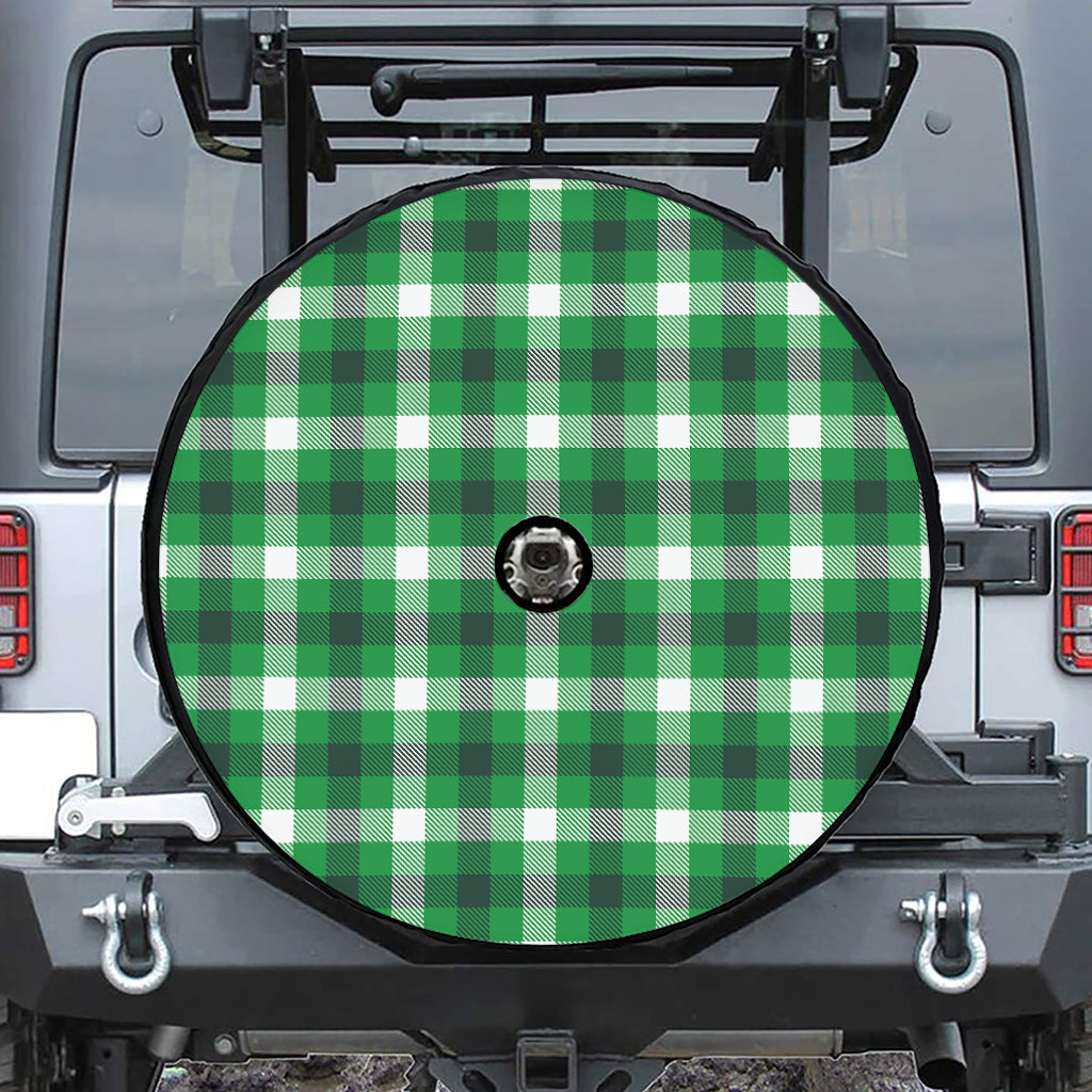 Irish Check Saint Patrick's Day Print Tire Cover With Camera Hole