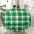 Irish Check Saint Patrick's Day Print Waterproof Round Tablecloth