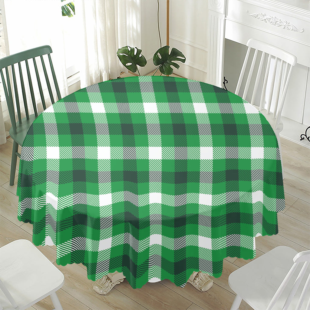 Irish Check Saint Patrick's Day Print Waterproof Round Tablecloth