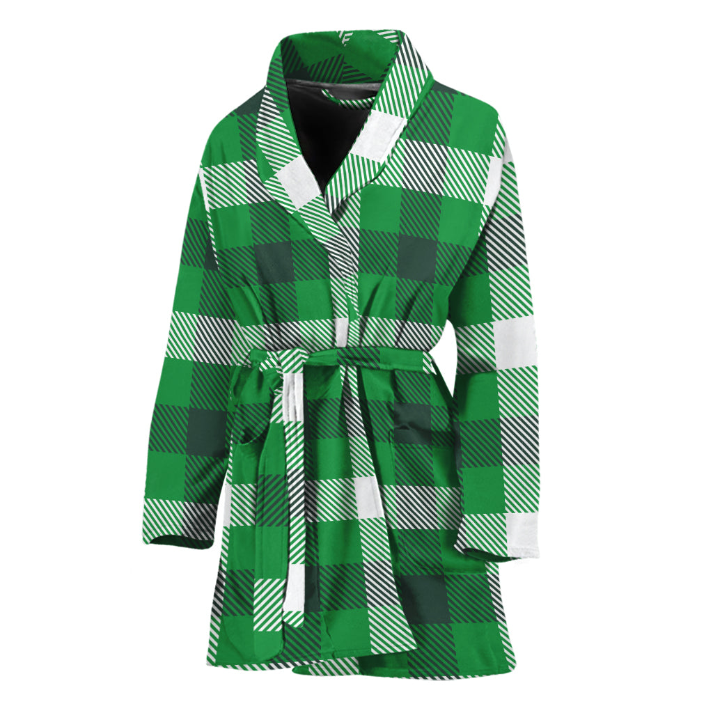 Irish Check Saint Patrick's Day Print Women's Bathrobe