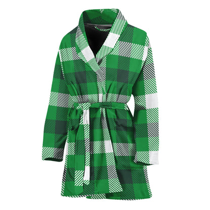 Irish Check Saint Patrick's Day Print Women's Bathrobe