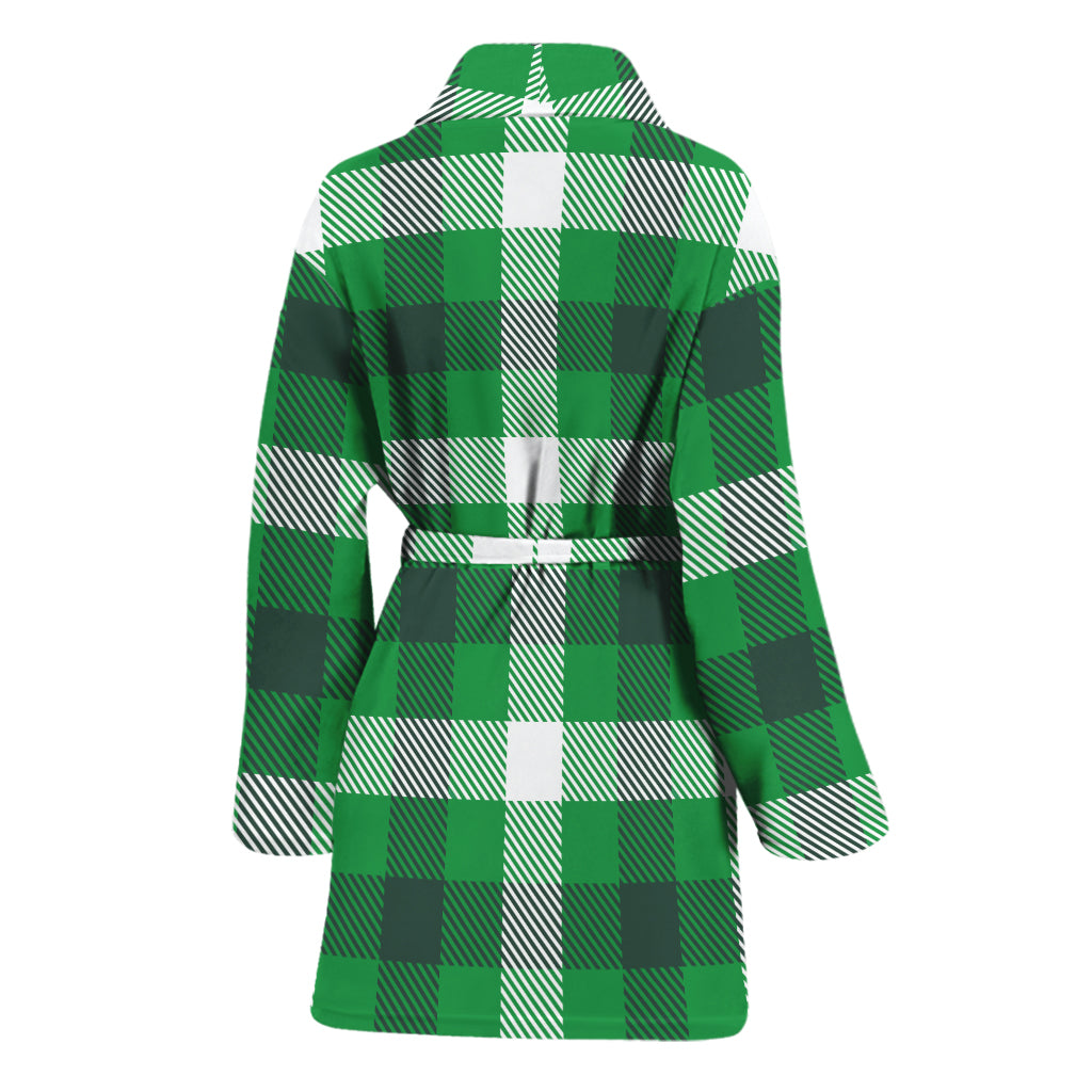 Irish Check Saint Patrick's Day Print Women's Bathrobe