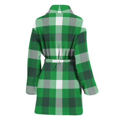 Irish Check Saint Patrick's Day Print Women's Bathrobe