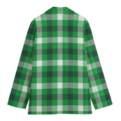 Irish Check Saint Patrick's Day Print Women's Blazer