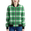 Irish Check Saint Patrick's Day Print Women's Bomber Jacket