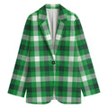Irish Check Saint Patrick's Day Print Women's Cotton Blazer