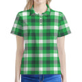 Irish Check Saint Patrick's Day Print Women's Polo Shirt