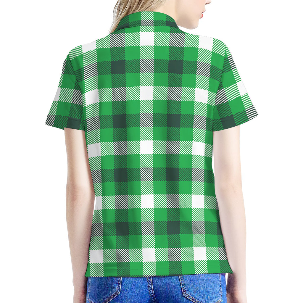 Irish Check Saint Patrick's Day Print Women's Polo Shirt