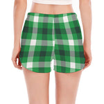 Irish Check Saint Patrick's Day Print Women's Split Running Shorts