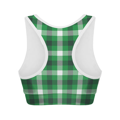 Irish Check Saint Patrick's Day Print Women's Sports Bra
