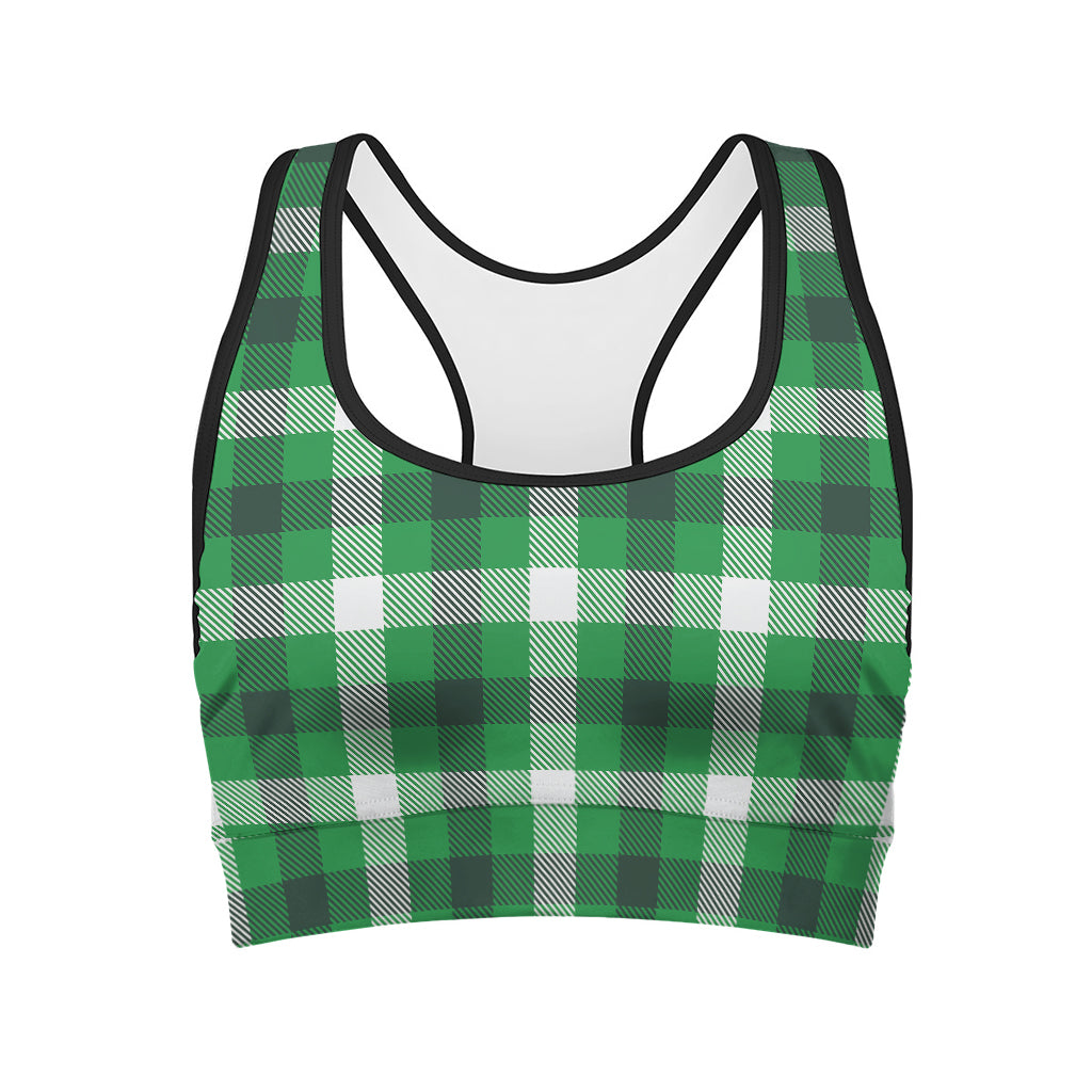 Irish Check Saint Patrick's Day Print Women's Sports Bra