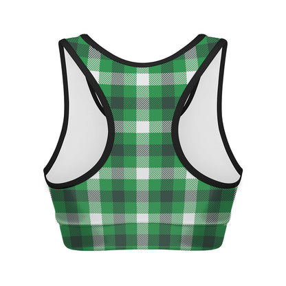 Irish Check Saint Patrick's Day Print Women's Sports Bra