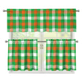Irish Checkered St. Patrick's Day Print 3 Piece Kitchen Curtains