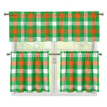 Irish Checkered St. Patrick's Day Print 3 Piece Kitchen Curtains