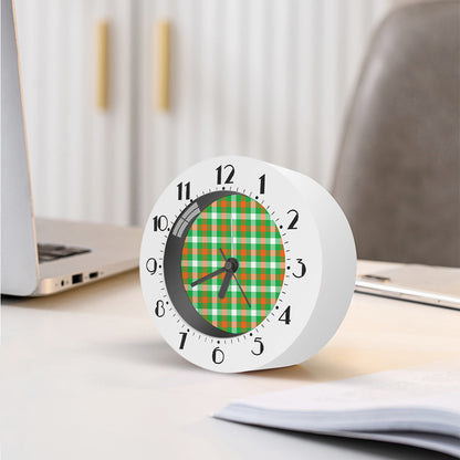 Irish Checkered St. Patrick's Day Print Alarm Clock