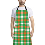 Irish Checkered St. Patrick's Day Print Bib Apron With Pocket