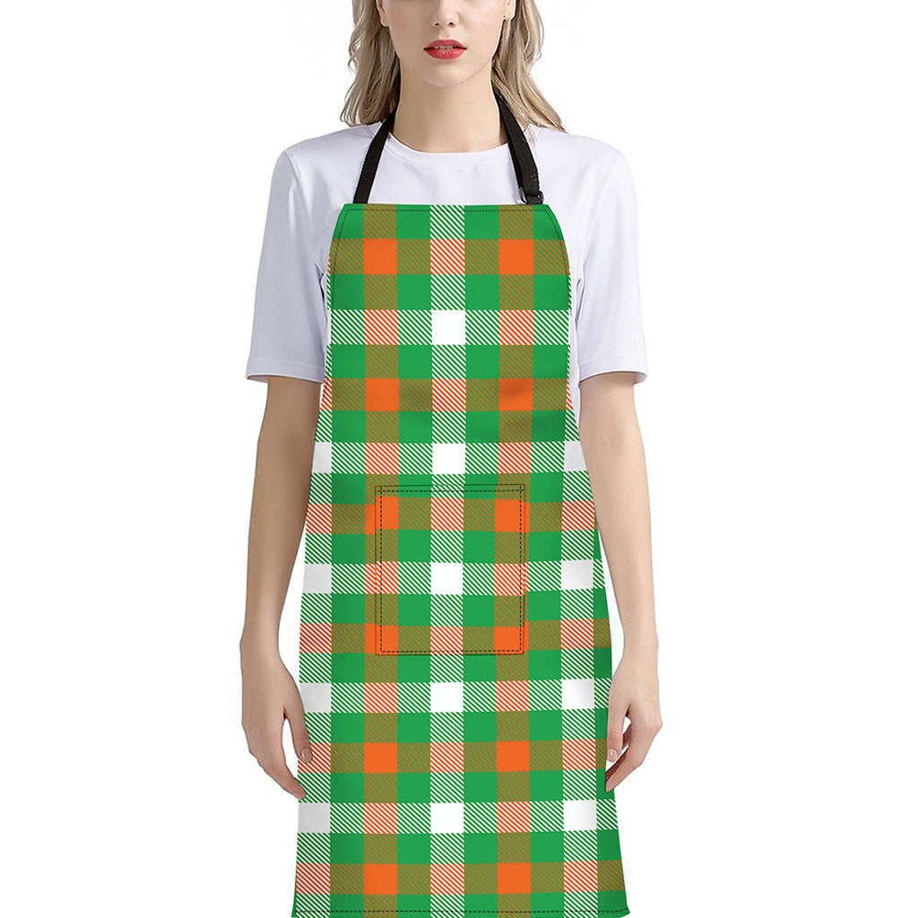 Irish Checkered St. Patrick's Day Print Bib Apron With Pocket