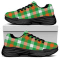 Irish Checkered St. Patrick's Day Print Black Chunky Shoes
