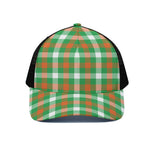 Irish Checkered St. Patrick's Day Print Black Mesh Trucker Cap
