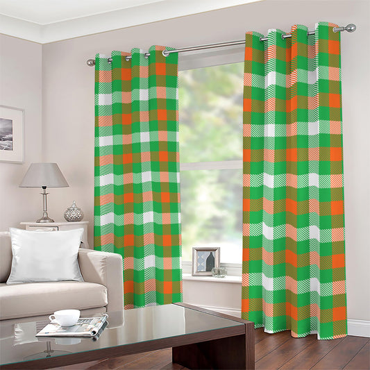 Irish Checkered St. Patrick's Day Print Blackout Grommet Curtains