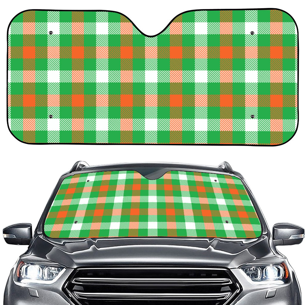 Irish Checkered St. Patrick's Day Print Car Windshield Sun Shade