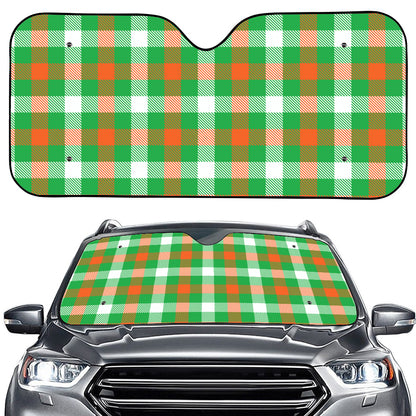 Irish Checkered St. Patrick's Day Print Car Windshield Sun Shade