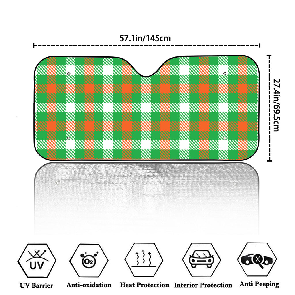 Irish Checkered St. Patrick's Day Print Car Windshield Sun Shade