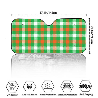Irish Checkered St. Patrick's Day Print Car Windshield Sun Shade