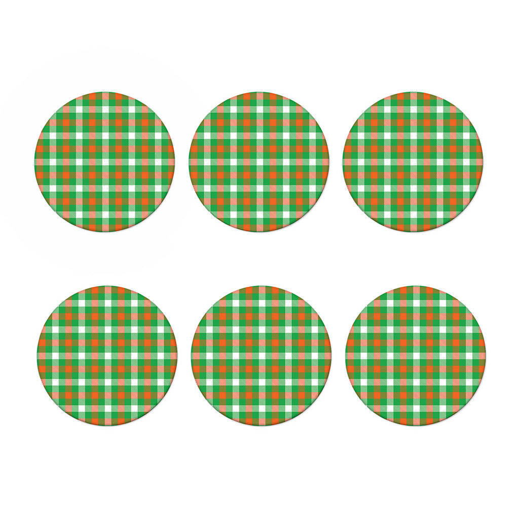 Irish Checkered St. Patrick's Day Print Coaster Set