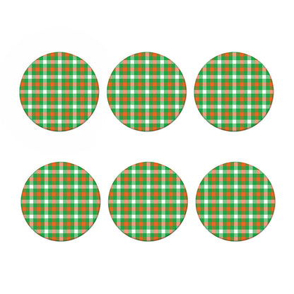 Irish Checkered St. Patrick's Day Print Coaster Set
