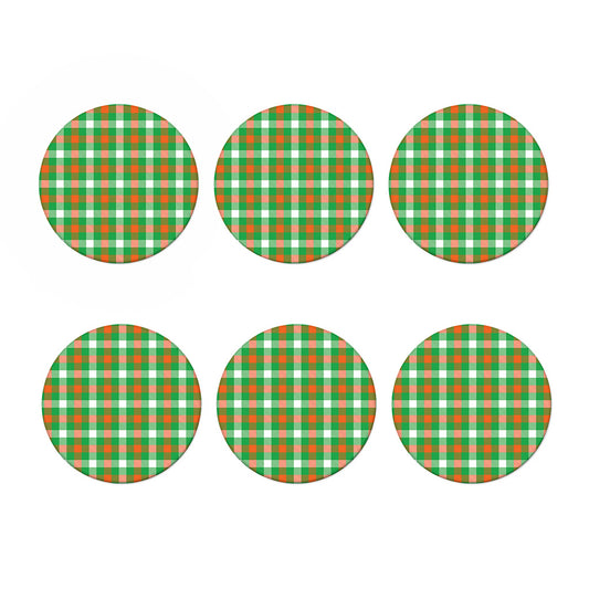 Irish Checkered St. Patrick's Day Print Coaster Set