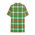 Irish Checkered St. Patrick's Day Print Cotton Hawaiian Shirt