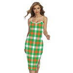 Irish Checkered St. Patrick's Day Print Cross Back Cami Dress